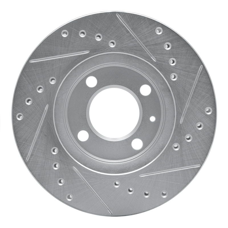 Volkswagen Quantum Brake Rotor (1) - Front Left - R1 Concepts - Drilled & Slotted - Silver - `86-`08